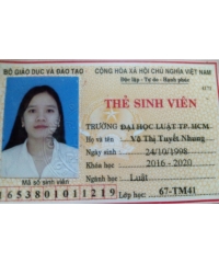 Gia sư Võ Thị Tuyết Nhung Đh Luật Thành phố Hồ Chí Minh
